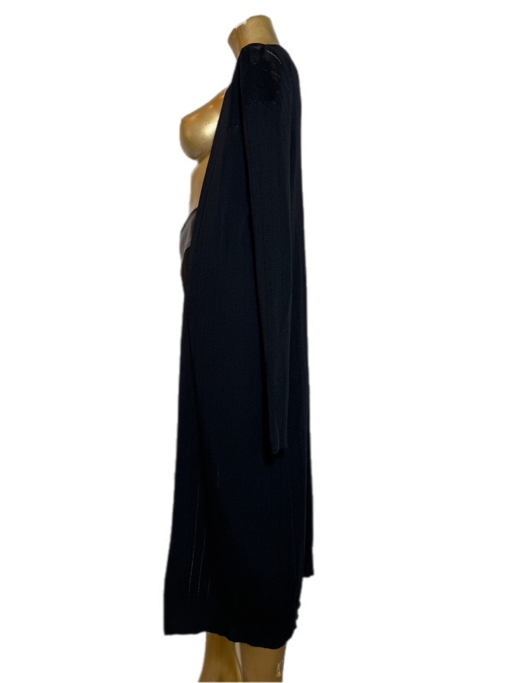 GF Gentle Fawn NWT Rayon/Poly Black Pointelle Knit Long Duster Cardigan XS NWT - Picture 9 of 11